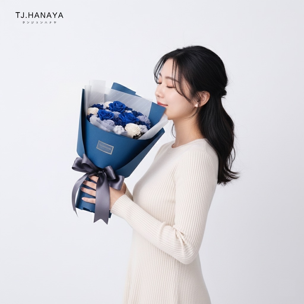 深藍玫瑰花束推薦-深藍色玫瑰-藍色花束