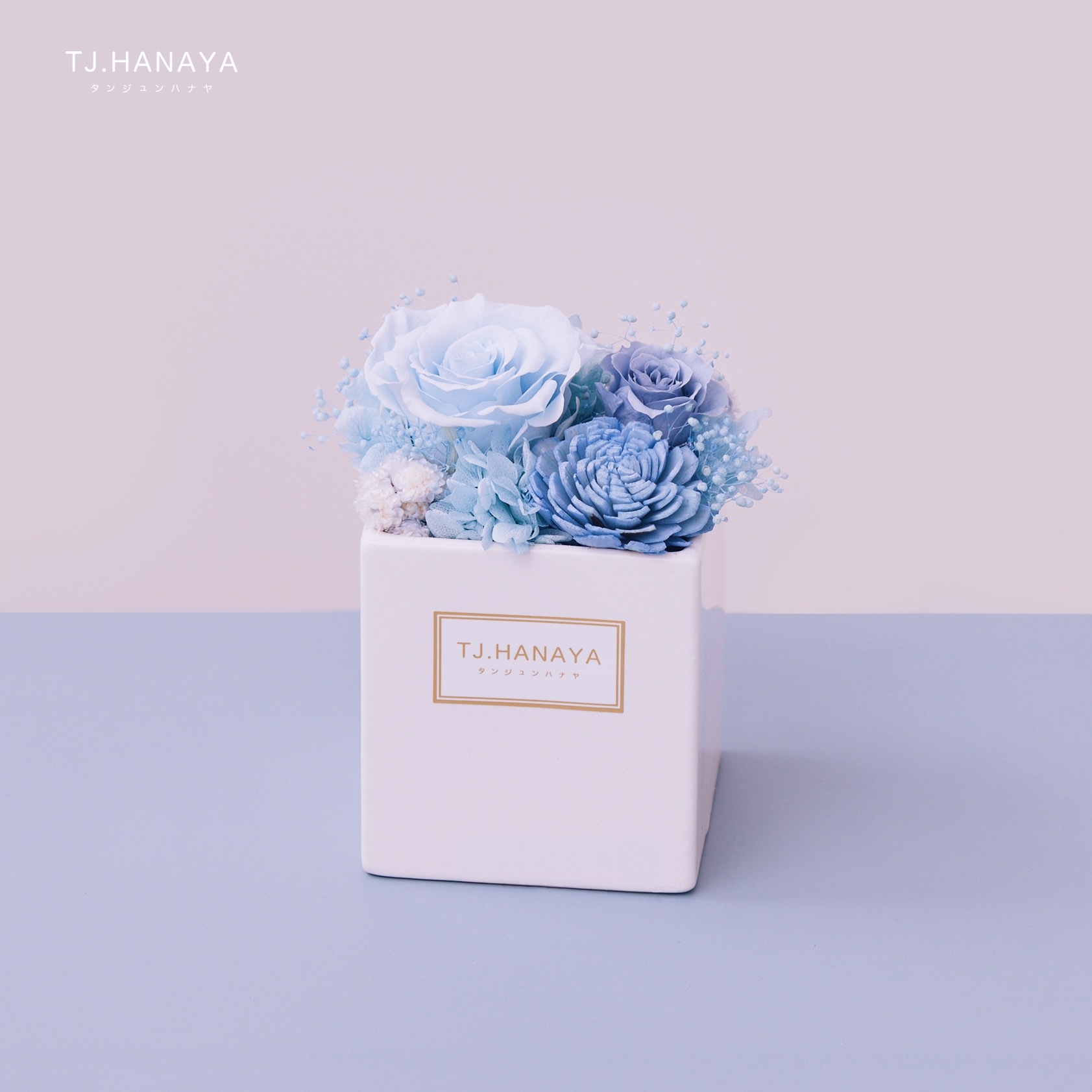 永生藍玫瑰-藍色花禮推薦-辦公桌盆花