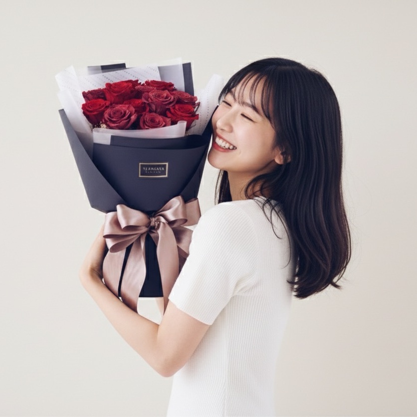 情人節紅色花束推薦-紅玫瑰永生花束-告白花束