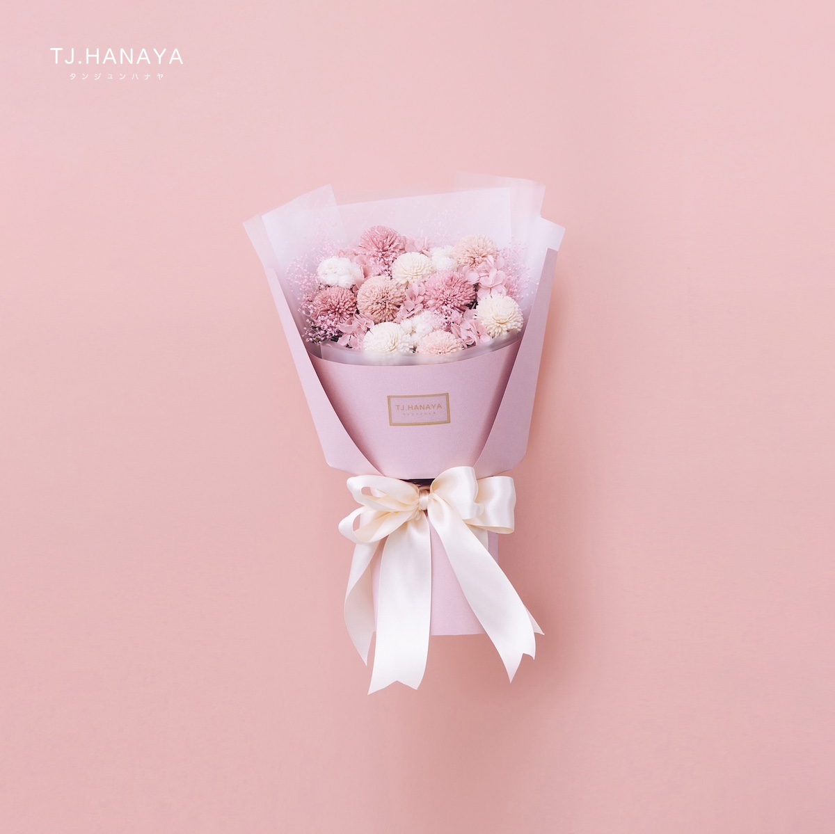 索拉乒乓畢業花束｜櫻粉