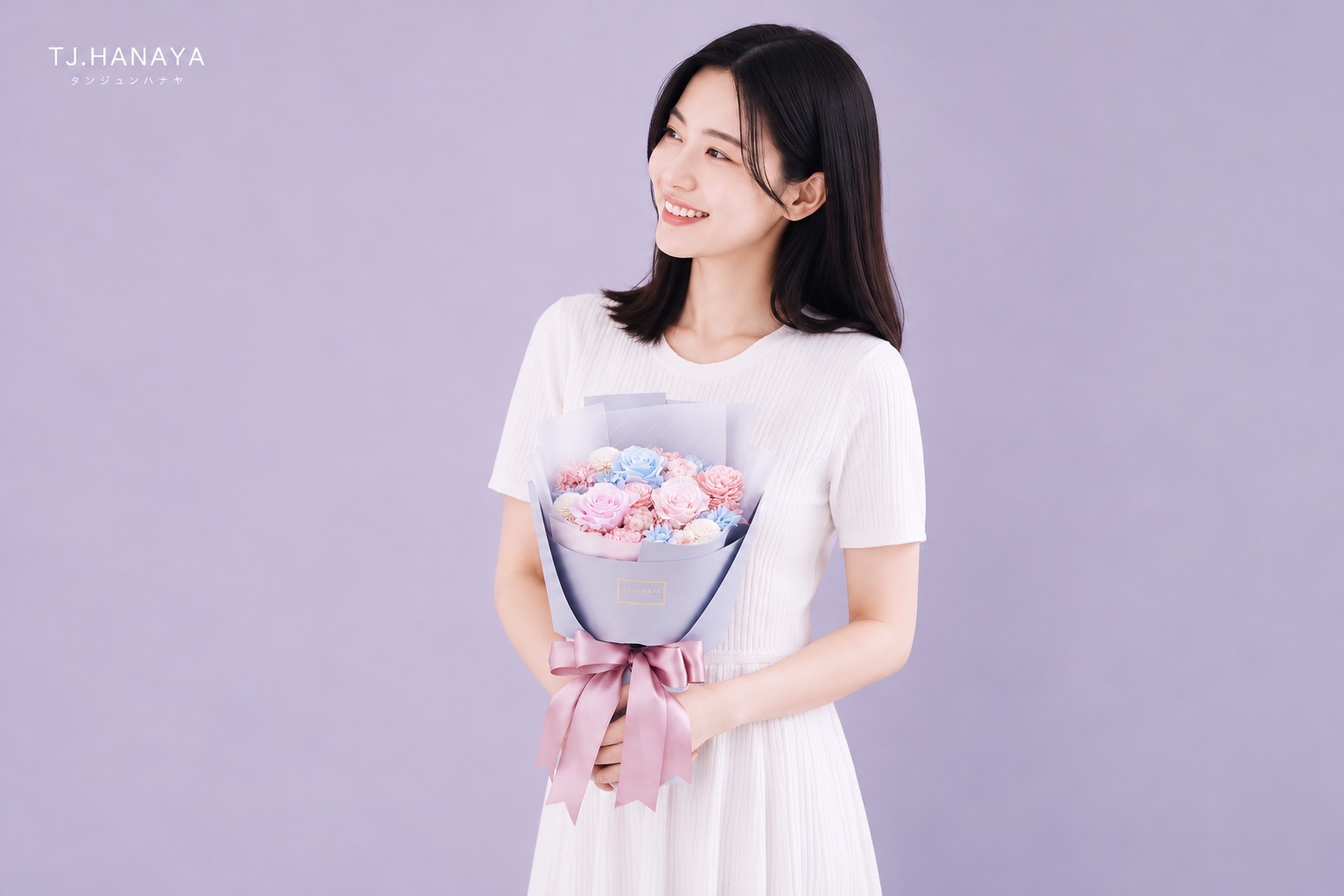 10/20越南婦女節藍粉永生花束推薦，適合曖昧、剛交往與日常驚喜