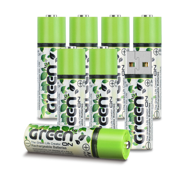 【GREENON】USB充電環保電池(AA/3號)-8入 鎳氫電池