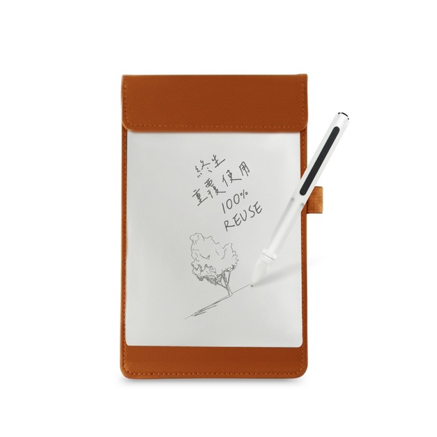 【Green Board】A5磁性電紙板 MTA5進階收納組(電紙板+手寫筆+皮革夾) MIT雙專利設計 0.5mm超薄軟性電子紙 局部清除手寫板 