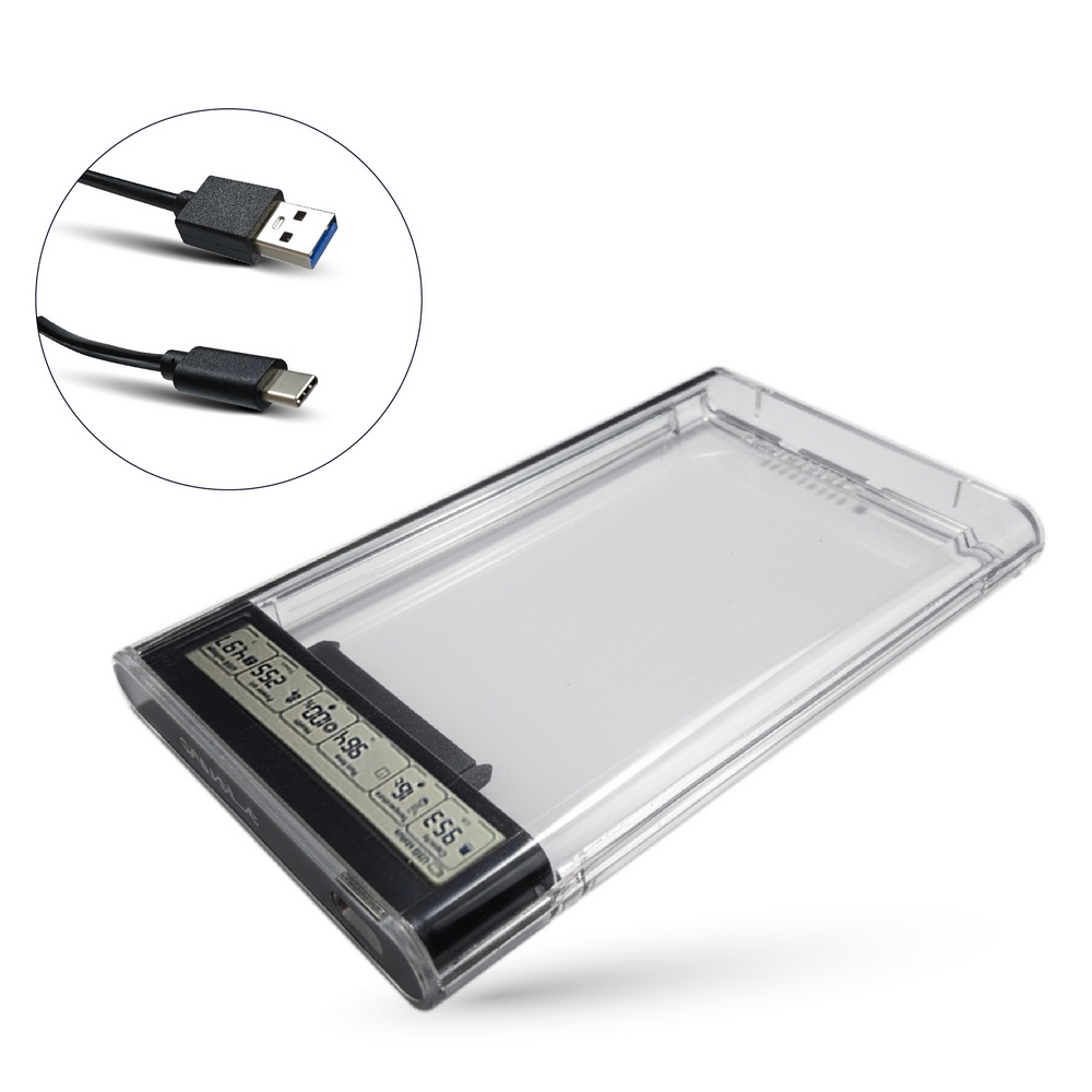 2.5吋智能數據顯示硬碟盒  Type-C USB3.2高速傳輸 適用 HDD /  SSD硬碟 免工具安裝 即時監控健康度