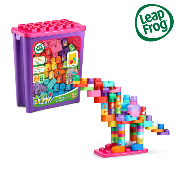 【LeapFrog】小小建築師-豪華81件積木補充盒-粉色