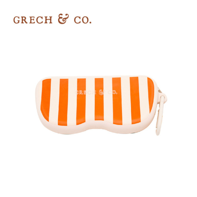 『缺貨』【Grech&Co】矽膠眼鏡盒 條紋白