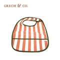 『缺貨』【Grech&Co】防水圍兜 白棕條紋