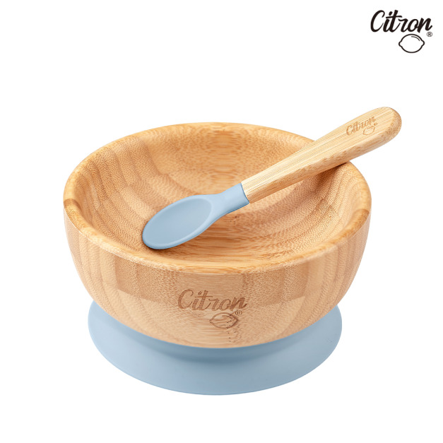 『福利品特賣會-瑕疵』【Citron】吸盤碗套組-霧靄藍《限時限量搶購》