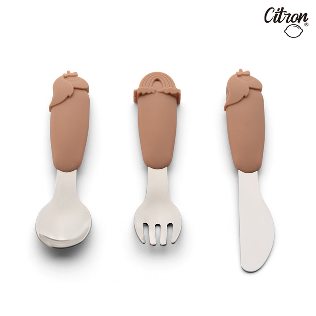 【Citron】幼兒餐具三件組_浪漫粉