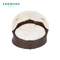 【Teamson Pets】編織貝殼型寵物床(附棉墊)