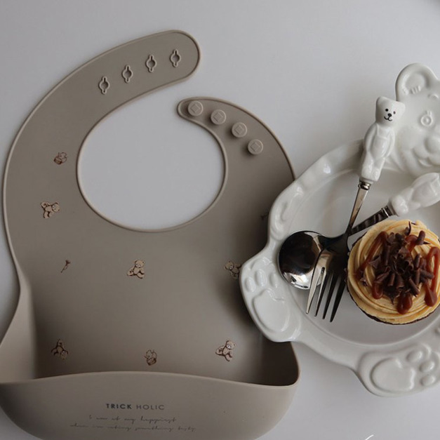 【Trick Holic】復古泰迪熊防水圍兜-小灰熊