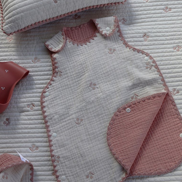 【Trick Holic】質感雙色櫻桃六層紗防踢被