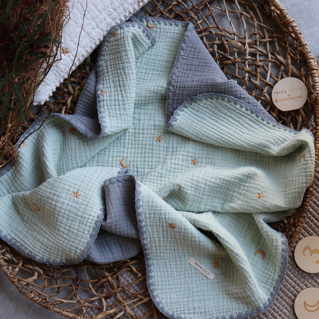 【Trick Holic】星星月亮六層紗毯子-140x85cm