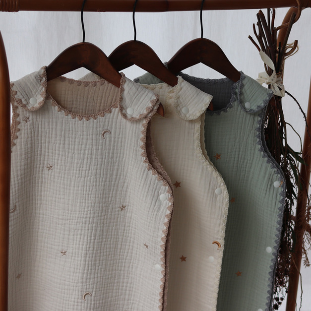 【Trick Holic】星星月亮雙色六層紗防踢被-三色可選