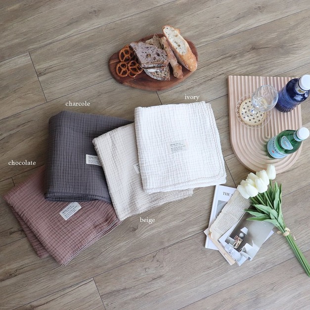 【Trick Holic】素色三層紗手帕-兩色可選