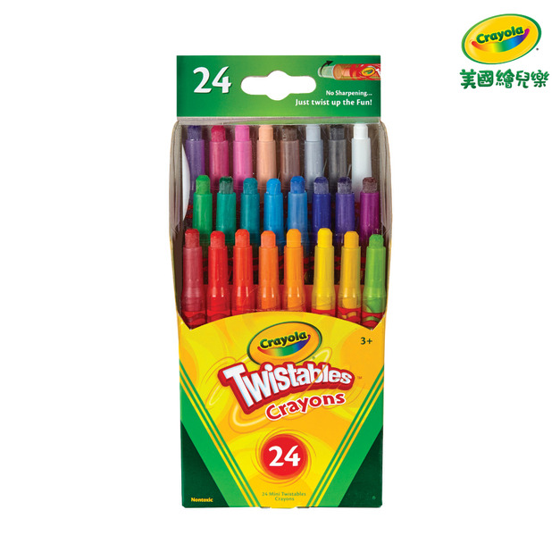 『新品』【Crayola 繪兒樂】迷你旋轉24色蠟筆-經典色(適用年齡:5歲以上)