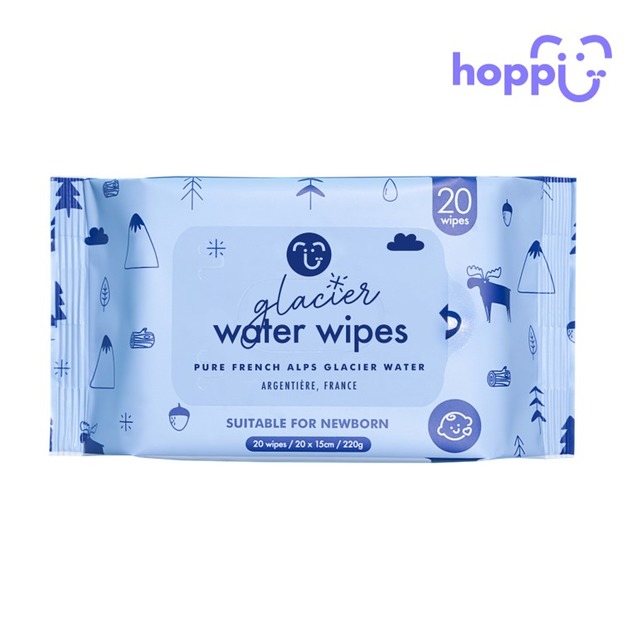 『下單前請先詢問有無現貨』『箱購下單禮2025年09-10月』【新加坡 Hoppi】法國阿爾卑斯山冰川水濕紙巾20抽-單包(袋裝或箱購請另選規格加價購)-如訂箱購30入贈同款濕巾*2包