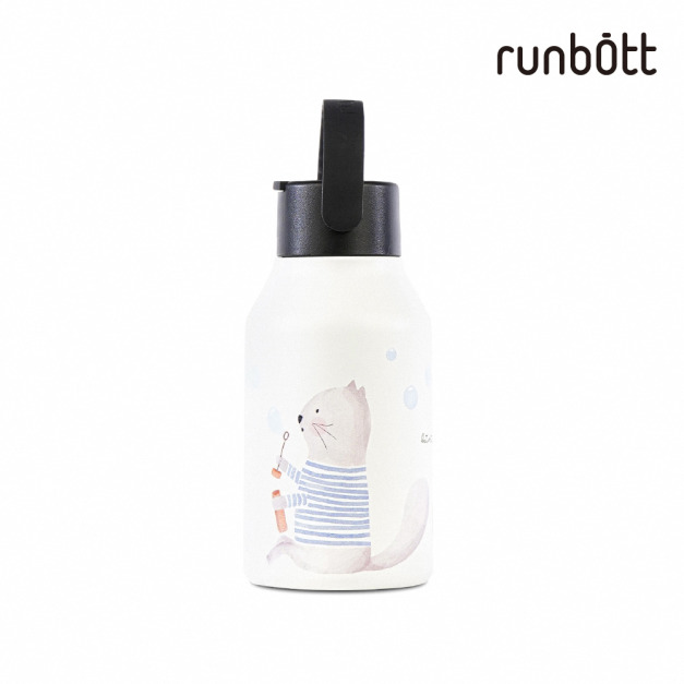 『新品預購-7月出貨』【runbott】Mii 輕量陶瓷保溫瓶350ml_慵懶貓咪