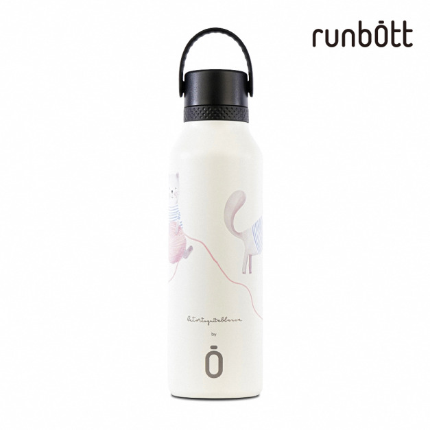 『新品預購-7月出貨』【runbott】Mii 輕量陶瓷保溫瓶600ml_慵懶貓咪