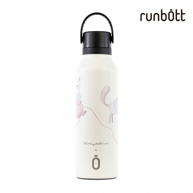 『新品預購-7月出貨』【runbott】Mii 輕量陶瓷保溫瓶600ml_慵懶貓咪