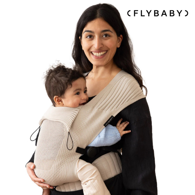 『新品預購-2月出貨』【Flybaby】Air 輕便透氣嬰兒揹巾_奶油白