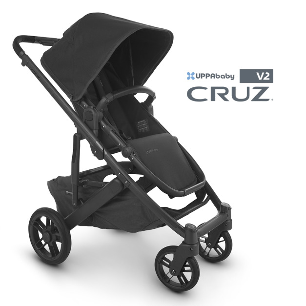 『福利品特賣會-無盒/瑕疵』【UPPAbaby】CRUZ V2酷炫豪華頂級推車-黑色啞光22(內含:防蚊帳+擋雨罩) 