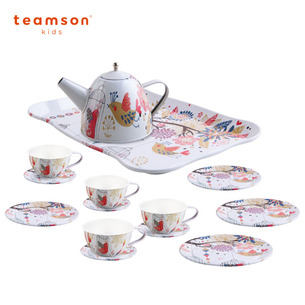 『新品』【Teamson kids】家家酒趣味下午茶-英倫鳥語花香15件茶具組