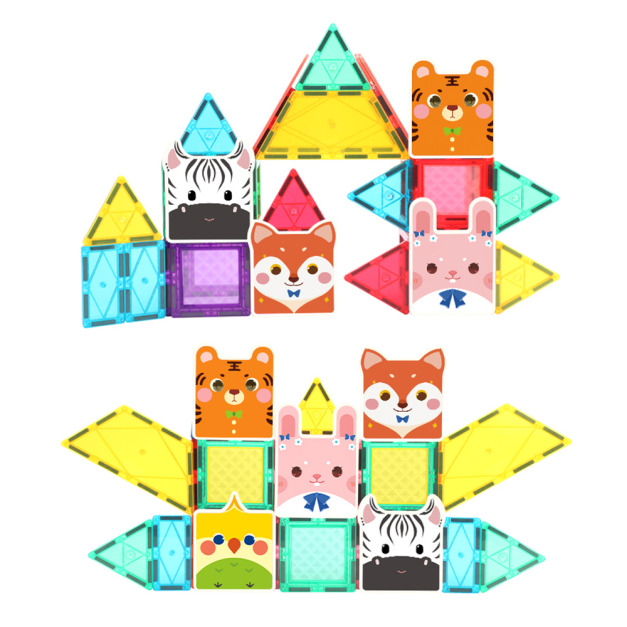 【Teamson kids】可愛動物磁力片組-62PCS