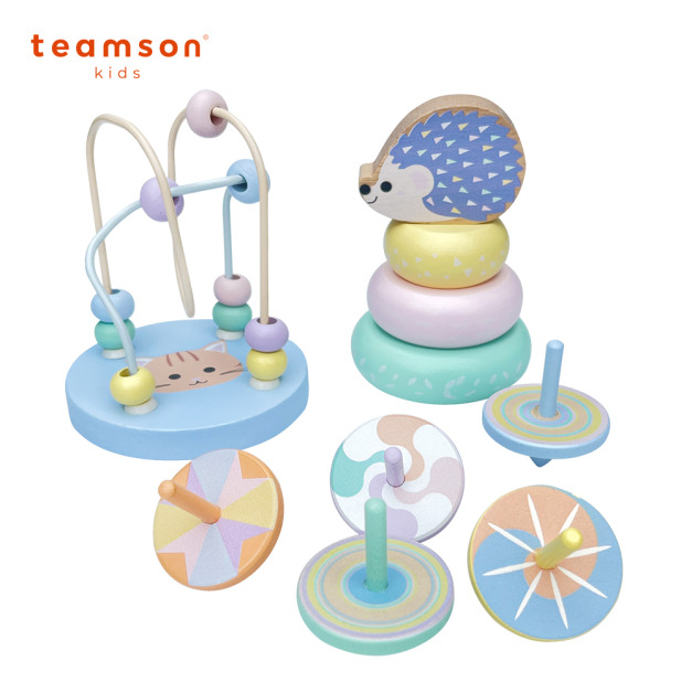 『新品』【Teamson kids】小手手肌肉訓練三合一玩具組 (刺蝟+貓咪+陀螺 )