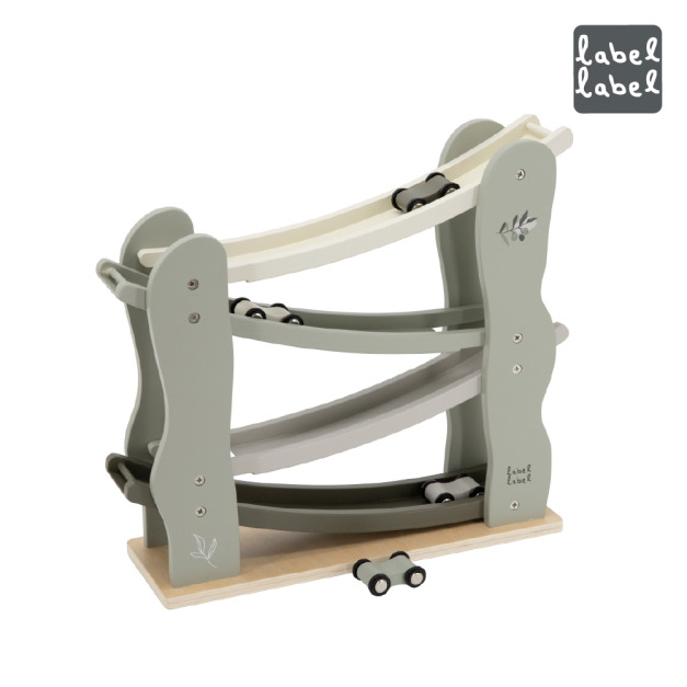 『新品預購-2月出貨-下單前可先詢問』【Label Label】小汽車木質軌道組-橄欖綠