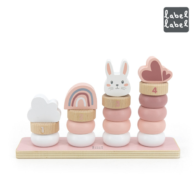 【Label Label】木質趣味疊疊樂-粉色
