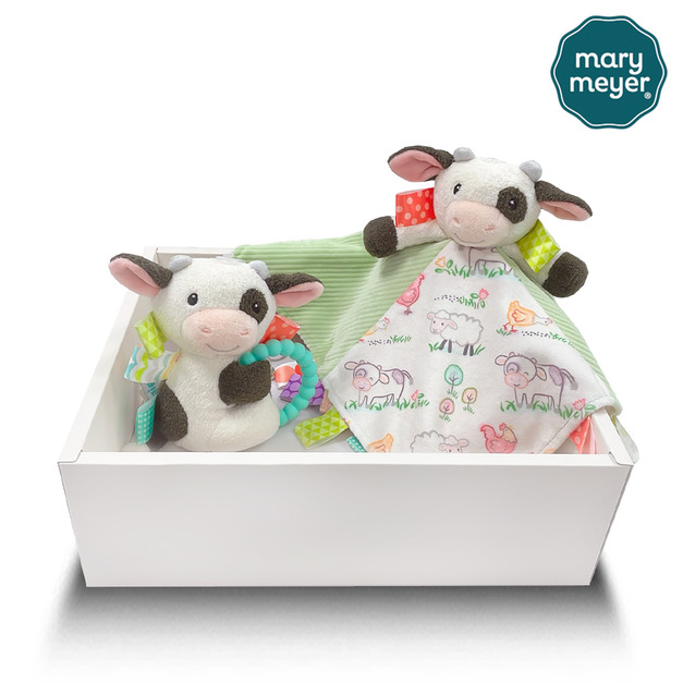 『新品現貨』【MaryMeyer】鄉村小牛波波經典禮盒 (標籤手搖鈴+標籤親膚安撫巾)