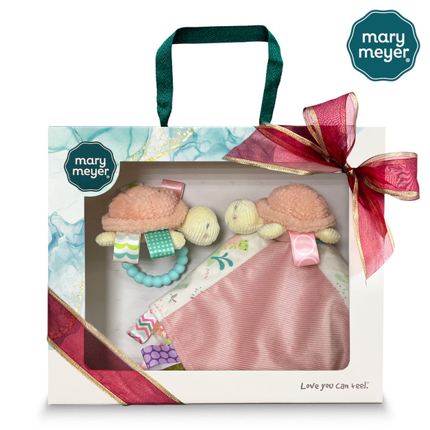 【MaryMeyer】甜美緹比龜經典禮盒-聖誕款(緞帶+標籤手搖鈴+標籤親膚安撫巾)