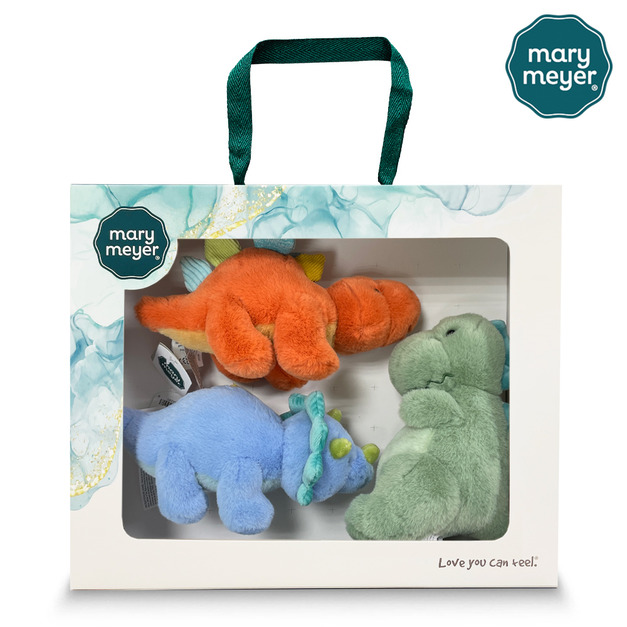 『新品現貨』【MaryMeyer】迷你恐龍家族經典禮盒(安撫玩偶-迷你暴龍+迷你三角龍+迷你劍龍)