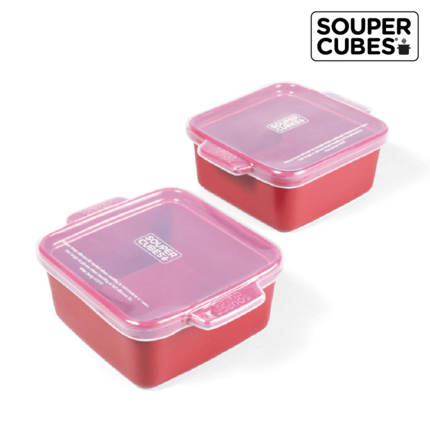 『新品預購-8月中下旬出貨』【Souper Cubes】陶瓷烤盅2入組_酒紅色