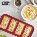 『新品現貨』【Souper Cubes】多功能食品級矽膠保鮮盒4格_酒紅色(250ML/格)_1