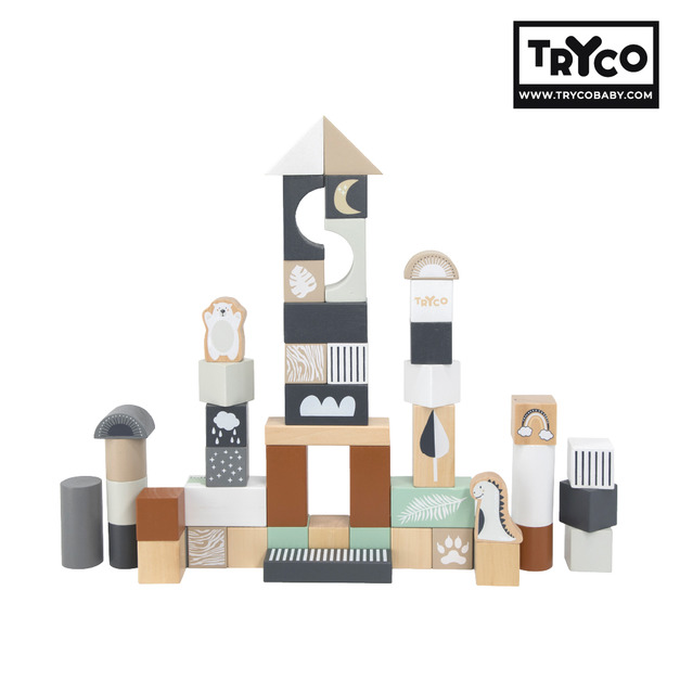 『新品現貨』【Tryco】木質積木組_動物派對