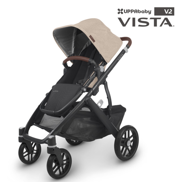 『福利品特賣會-無盒/瑕疵』【UPPAbaby】VISTA V2單寶推車-奶茶色29（內含:防蚊帳+擋雨罩+贈車輪反光片(1組4片)）
