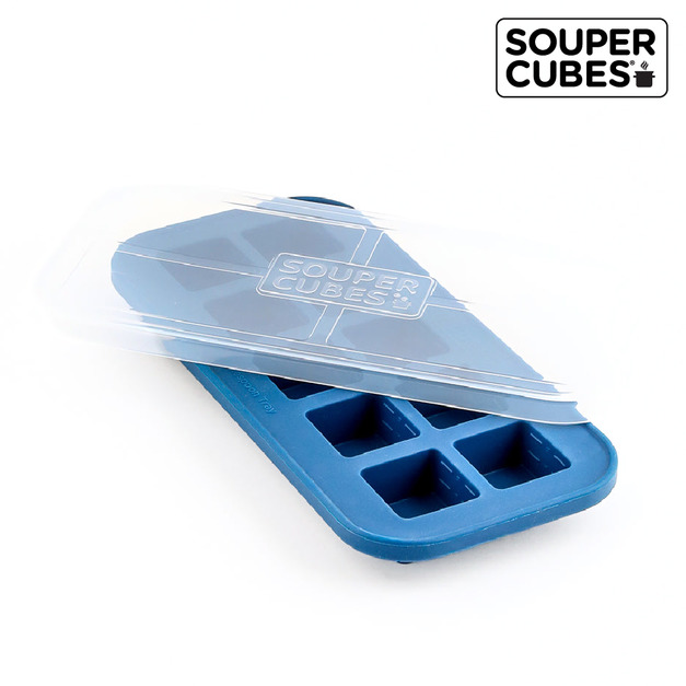 『新品現貨』【Souper Cubes】多功能食品級矽膠保鮮盒10格_暮光藍(30ML/格)