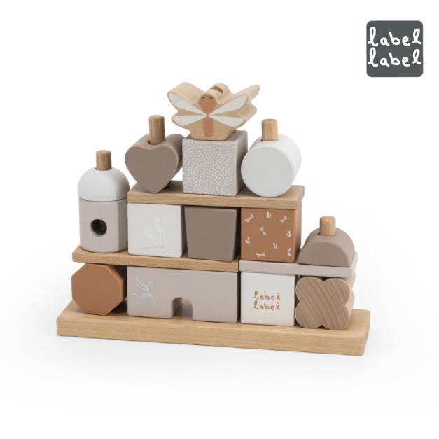『新品預購-2026年01月出貨』【Label Label】木質積木屋疊疊樂-奶茶色