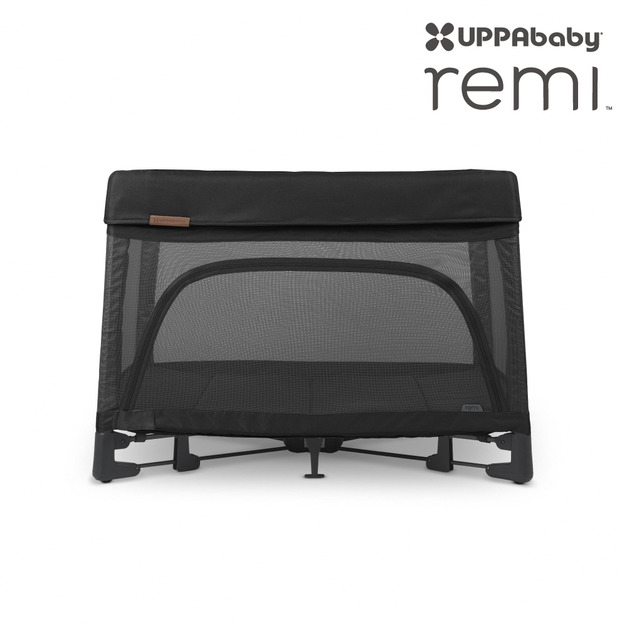 『限定贈禮-置物收納袋一個』【UPPAbaby】Remi多功能嬰兒床(黑色啞光)