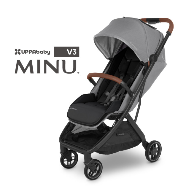 『展示品出清價-9成新』『贈擋雨罩+前扶手』【UPPAbaby】MINU V3魅力都會時尚推車(黑灰)