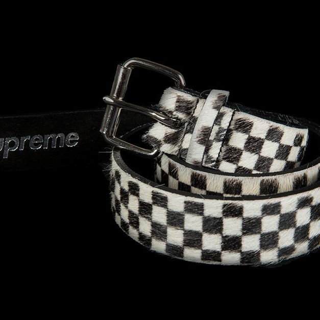 【 K 】Supreme PONY HAIR BELT 棋盤格 腰帶
