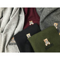 【R】MOSCHINO 義大利製 經典小熊字母LOGO 100%純羊毛圍巾