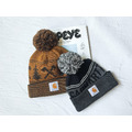 【K】The North Face/Carhartt 織紋Logo毛球 針織毛帽_3