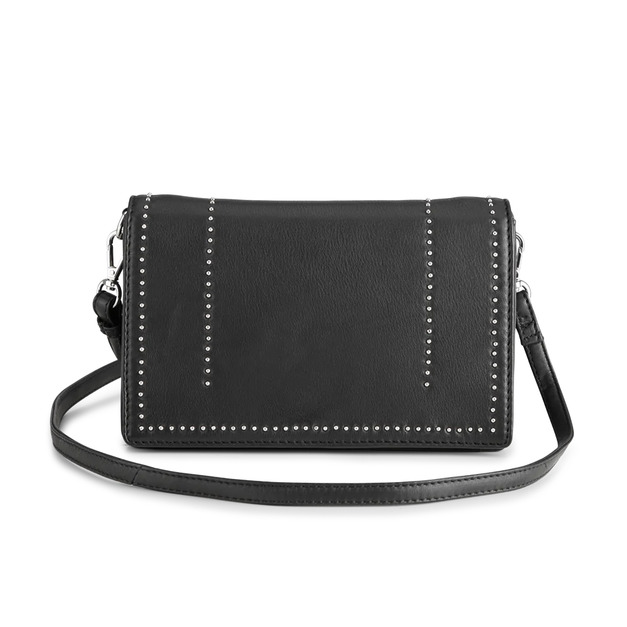 MARKBERG Dahlia 丹麥手工牛皮個性緞珠方包 肩揹包 斜背包 手拿包 側肩包 (個性黑)