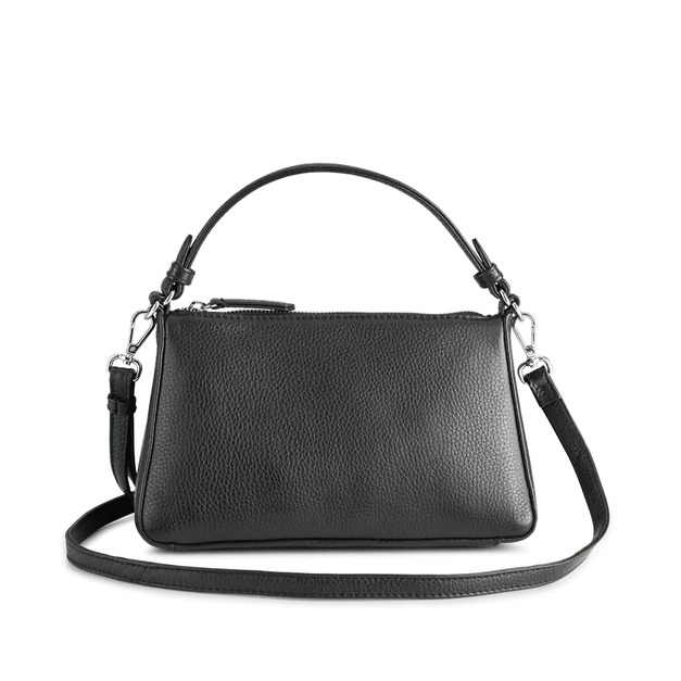 MARKBERG Lauren 丹麥手工牛皮個性梯形包 肩揹包 斜背包 手提包 側肩包 (個性黑)