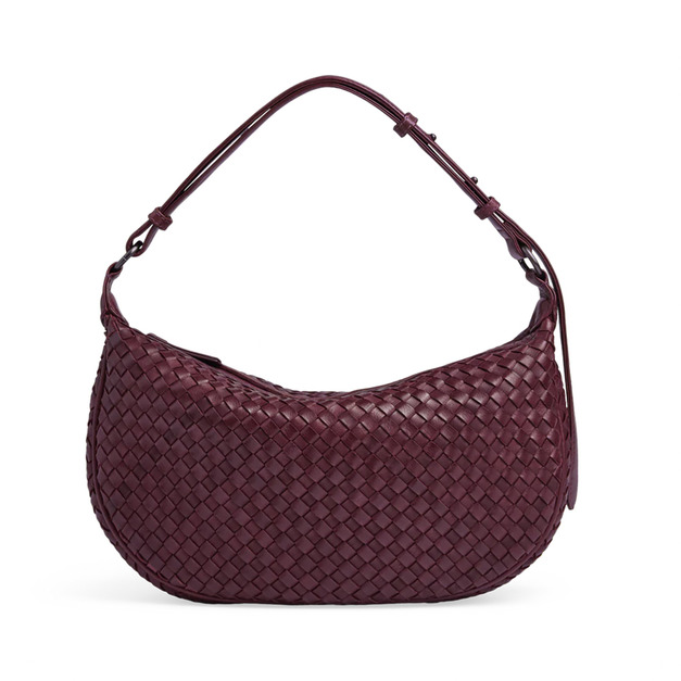 MARKBERG Muse 丹麥手工牛皮個性編織繆斯兩用大側肩包 肩背包 斜背包 腋下包 手提包 (編織勃根地紅)