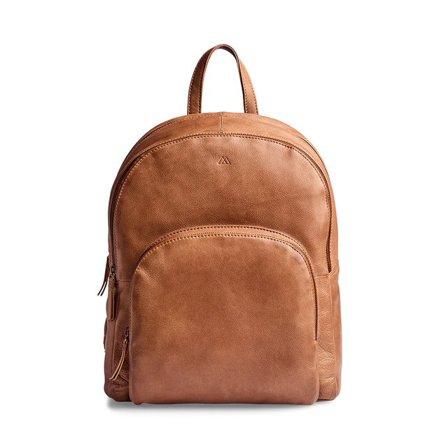 MARKBERG Storm 丹麥手工牛皮個性單色思多後背包 電腦包 筆電包 旅行包 後揹包 (率性棕)