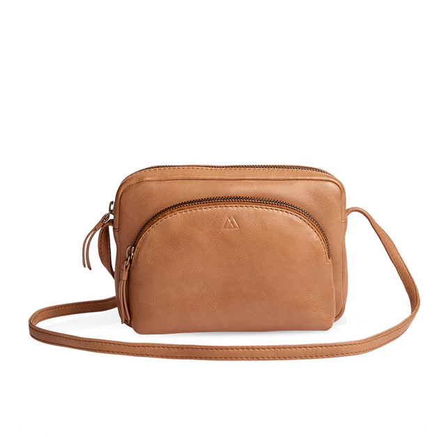 MARKBERG Lenea 丹麥手工牛皮個性萊內亞貝殼包 肩揹包 斜背包 側肩包 (率性棕)